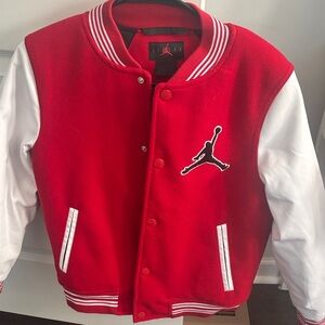 Jordan Red and White Jacket with Iconic Logo